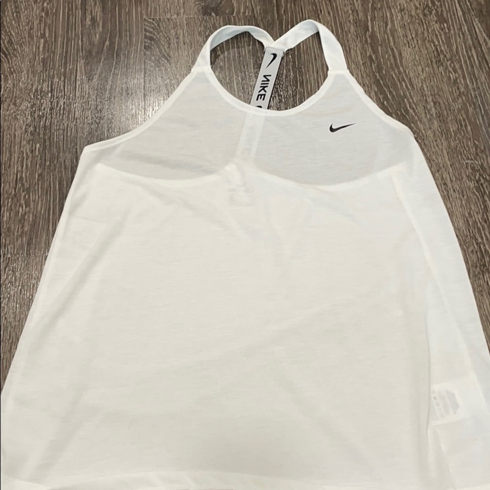White Nike Razor Back Dri-Fit T